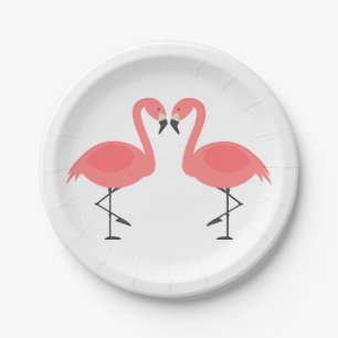 Pink Flamingo Wedding Bridal Shower Love Luau Paper Plates