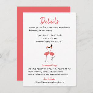 Pink Flamingo Wedding Details Tropical Summer Luau Invitation