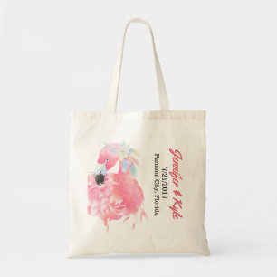 Pink Flamingo Wedding favor Tote Bag