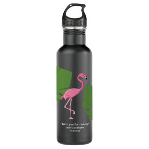 Pink Flamingo wedding giveaway Custom Black Stainless Steel Water Bottle