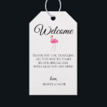 Pink Flamingo Wedding Welcome Bag Gift Tags<br><div class="desc">Trendy and chic watercolor pink flamingo wedding welcome gift bag tags. Personalize and customize text font style,  color and size.</div>