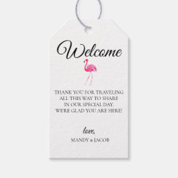 Pink Flamingo Wedding Welcome Bag Gift Tags