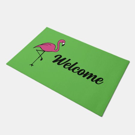 Pink Flamingo Welcome Mat Doormat Rug