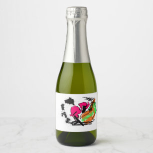 Pink flamingo WILDONE  Sparkling Wine Label