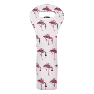 Pink Flamingo Wine Drinker Funny Pattern Wine Bag