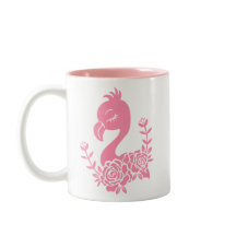 Pink Flamingo with Floral Design