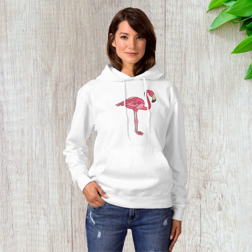 Pink Flamingo With Long Legs Hoodie