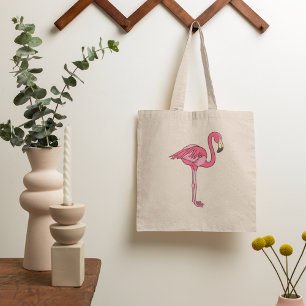 Pink Flamingo With Long Legs Tote Bag