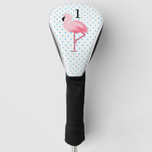 Pink Flamingo with Number Driver Cover