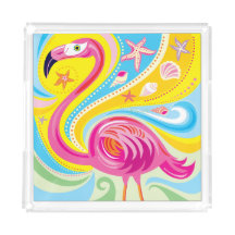 Pink Flamingo with Starfish
