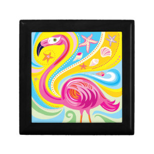 Pink Flamingo with Starfish Gift Box