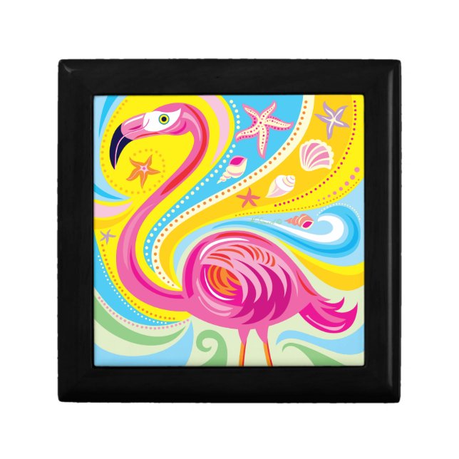 Pink Flamingo with Starfish Gift Box (Front)