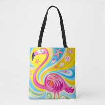 Pink Flamingo with Starfish