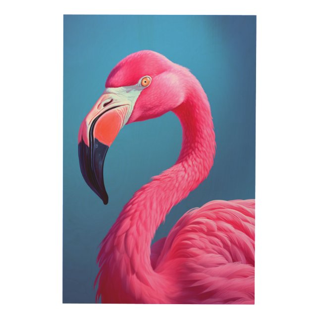 Pink Flamingo Wood Wall Art (Front)
