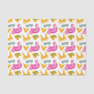 Pink Flamingo Yellow Bikin (Design 81 Pink Series) Tissue Paper