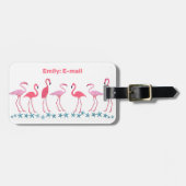 Pink Flamingoes Personalized Luggage Tags (Front Horizontal)