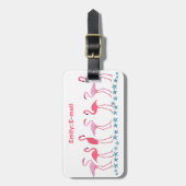 Pink Flamingoes Personalized Luggage Tags (Front Vertical)
