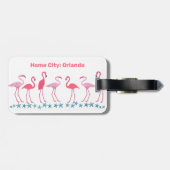 Pink Flamingoes Personalized Luggage Tags (Back Horizontal)