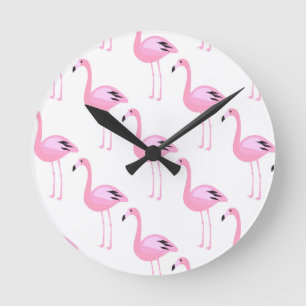 Pink Flamingos 2 Round Clock