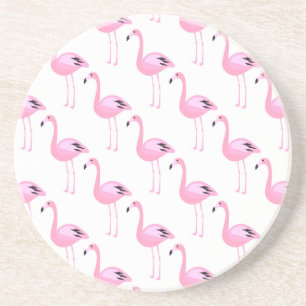 Pink Flamingos 2 Sandstone Coaster