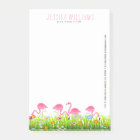 Pink Flamingos And Colorful Spring Flowers