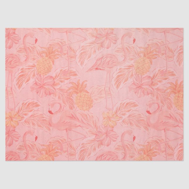 Pink Flamingos and Pineapple Tissue Paper (Front)