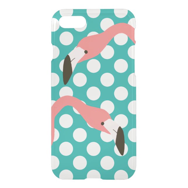 Pink Flamingos and Polka Dots Pattern Uncommon iPhone Case (Back)
