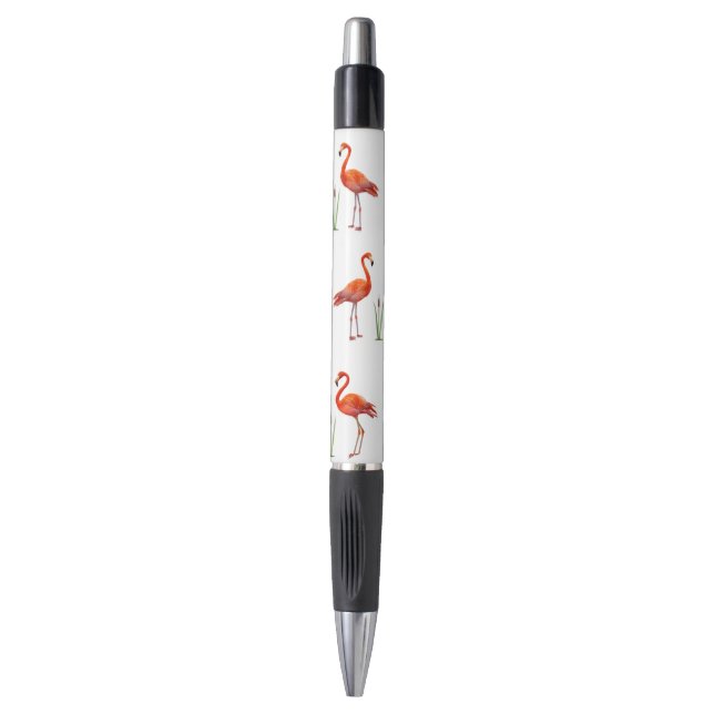 Pink Flamingos and Reed Plants Pen (Front Vertical)