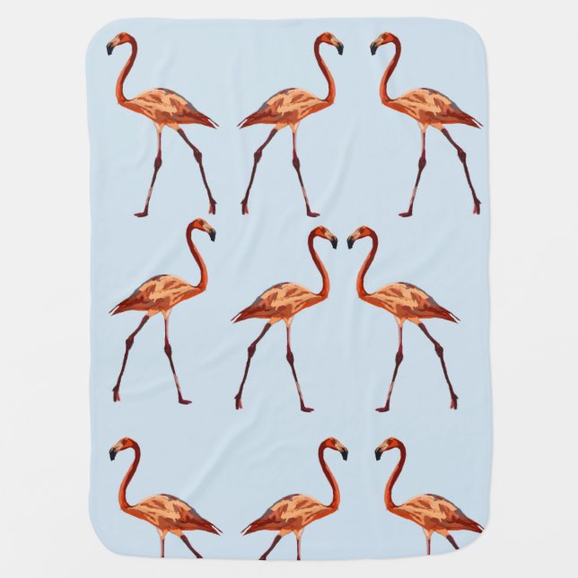 Pink Flamingos Baby Blanket (Front)