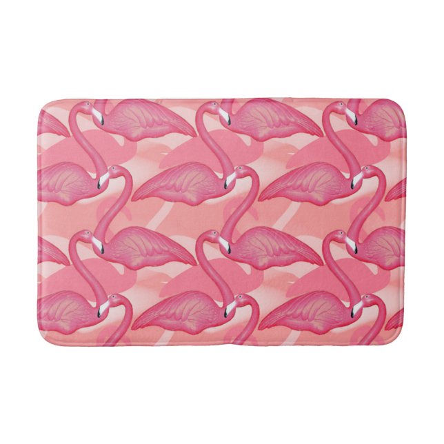Pink Flamingos Bathroom Mat (Front)