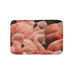 Pink flamingos bathroom mat