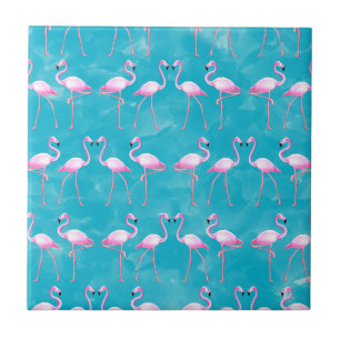 Pink Flamingos Beach Summer Ceramic Tile