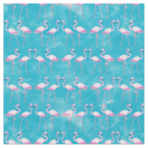 Pink Flamingos Beach Summer Fabric
