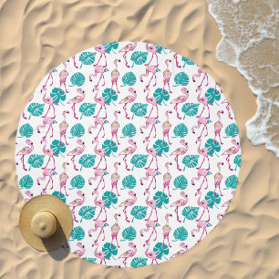 Pink Flamingos Beach Towel