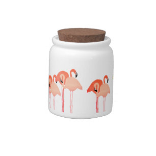Pink Flamingos Beach Wedding Candy Jar