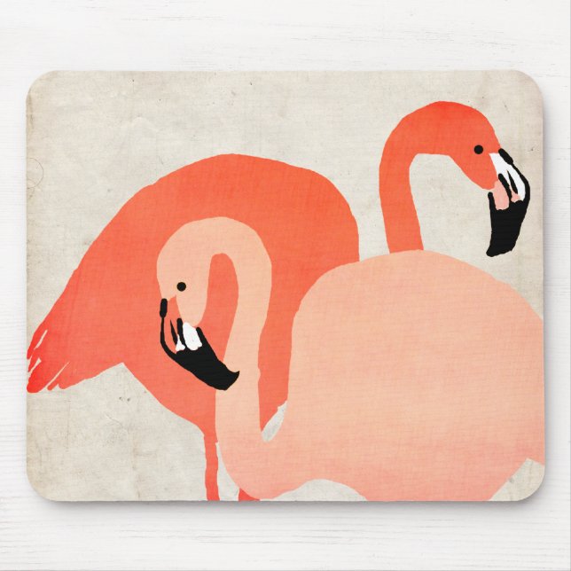 Pink Flamingos Beach Wedding Mouse Pad (Front)