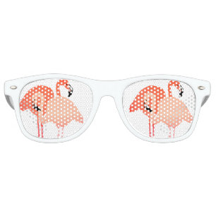 Pink Flamingos Beach Wedding Retro Sunglasses