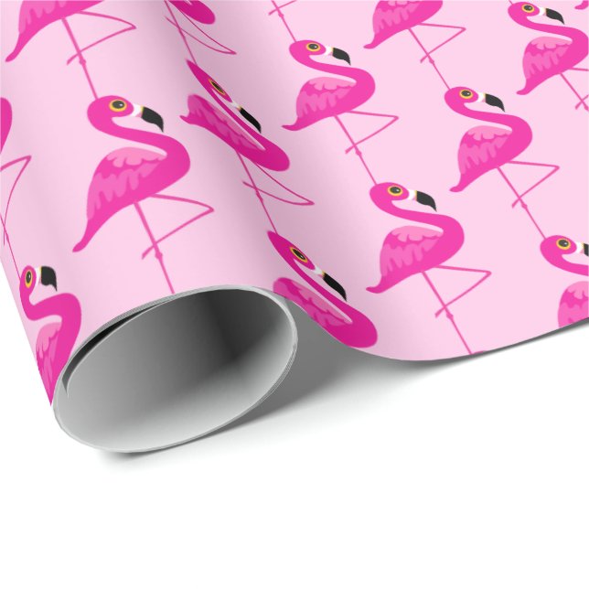 Pink flamingos bird pattern graphic paper (Roll Corner)