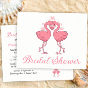 Pink Flamingos Bridal Shower Tropical Summer Luau Invitation Postcard