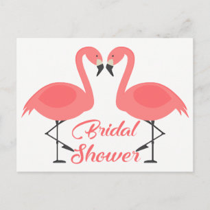 Pink Flamingos Bridal Shower Tropical Summer Luau Invitation Postcard