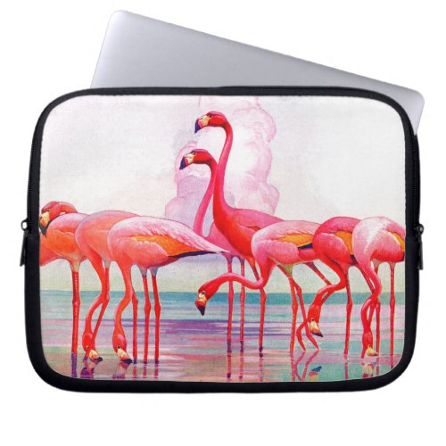 Pink Flamingos by Francis Lee Jaques Laptop Sleeve
