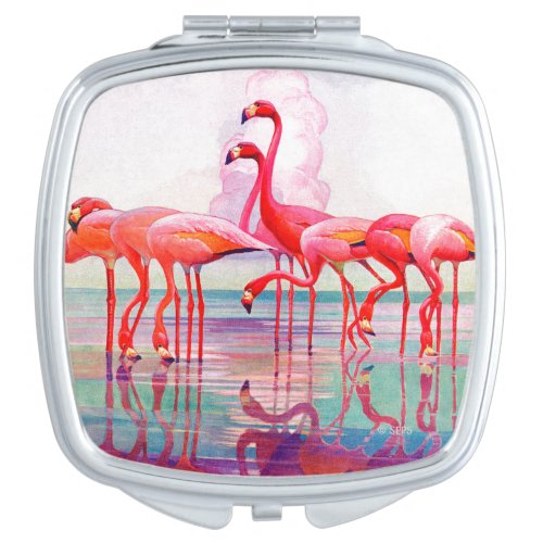 Pink Flamingos by Francis Lee Jaques Makeup Mirror