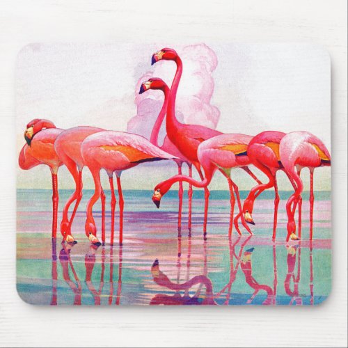 Pink Flamingos by Francis Lee Jaques Mouse Pad