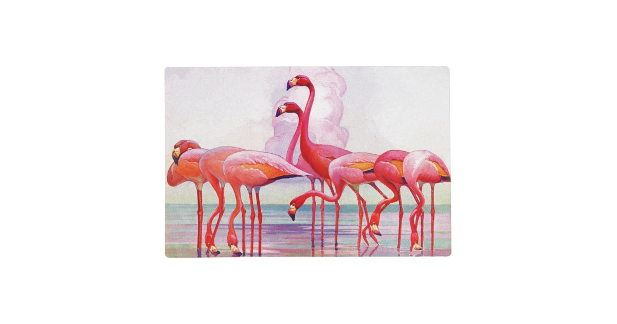 Pink Flamingos by Francis Lee Jaques Placemat | Zazzle