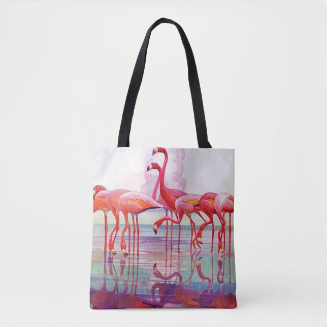 Pink Flamingos by Francis Lee Jaques Tote Bag (Front)