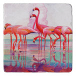 Pink Flamingos By Francis Lee Jaques Trivet at Zazzle