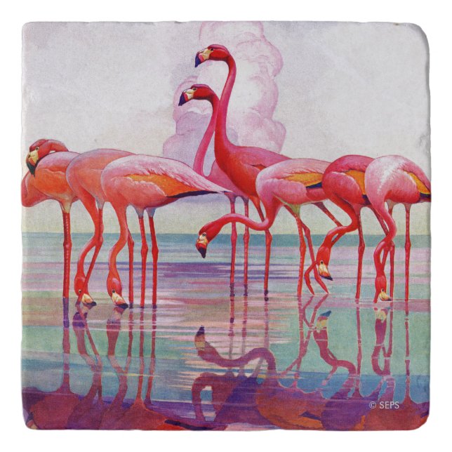 Pink Flamingos by Francis Lee Jaques Trivet (Front)