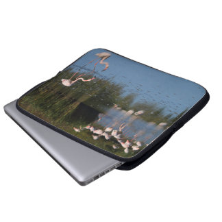 Pink flamingos computer cover
