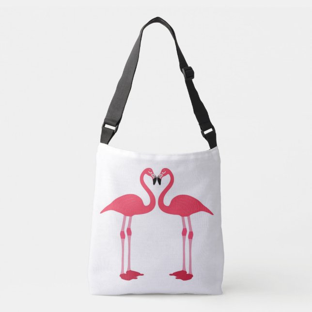 Pink Flamingos Cross Over Bag (Front)