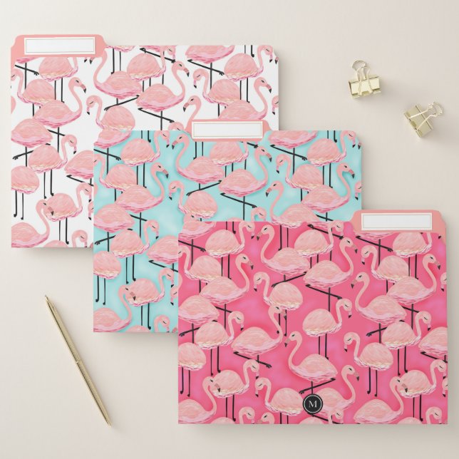 Pink Flamingos Custom File Folder (Set)